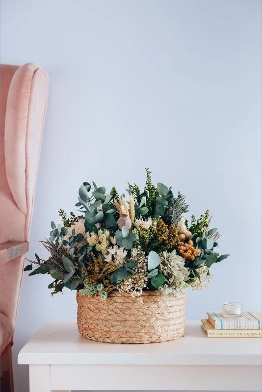 Cesta Seco Oliva Beige - Allbouquets